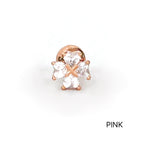 A8 261 ［サージカルステンレス］キュービック四葉のクローバーピアス