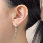 YEH 005 ［サージカルステンレス］スチールリングドロップワンタッチピアス