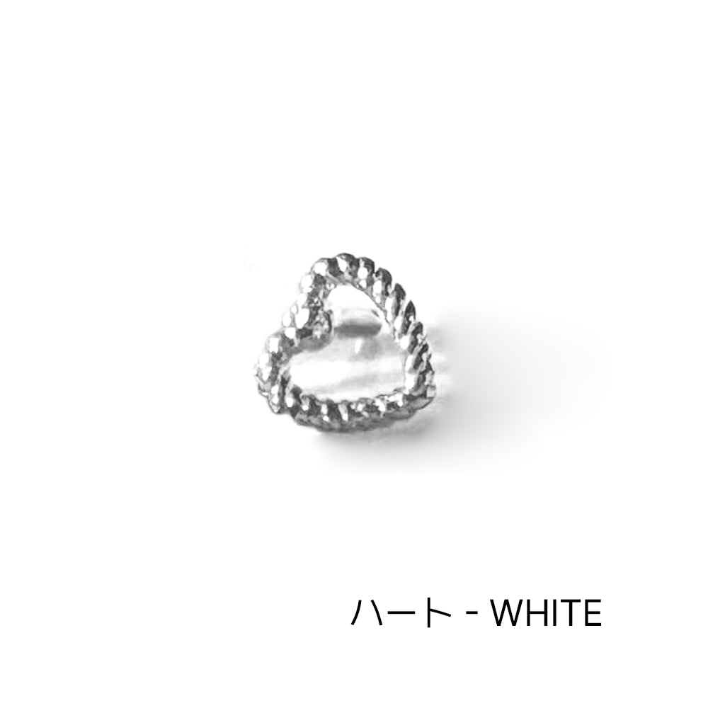 A4 114 ［サージカルステンレス］ ねじりハート＆星＆丸ピアス