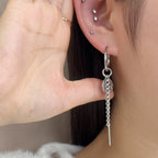 YEH 012 ［サージカルステンレス］チェーンスチールドロップワンタッチピアス