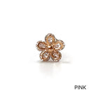 MN 113 ［サージカルステンレス］シンプルキュービックストーン花ピアス