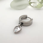 YEH 017 ［サージカルステンレス］キュービックハートリングピアス