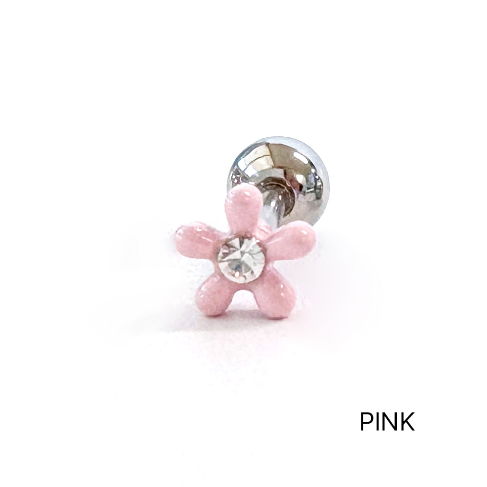 A8 203 ［サージカルステンレス］ポップカラー花ピアス