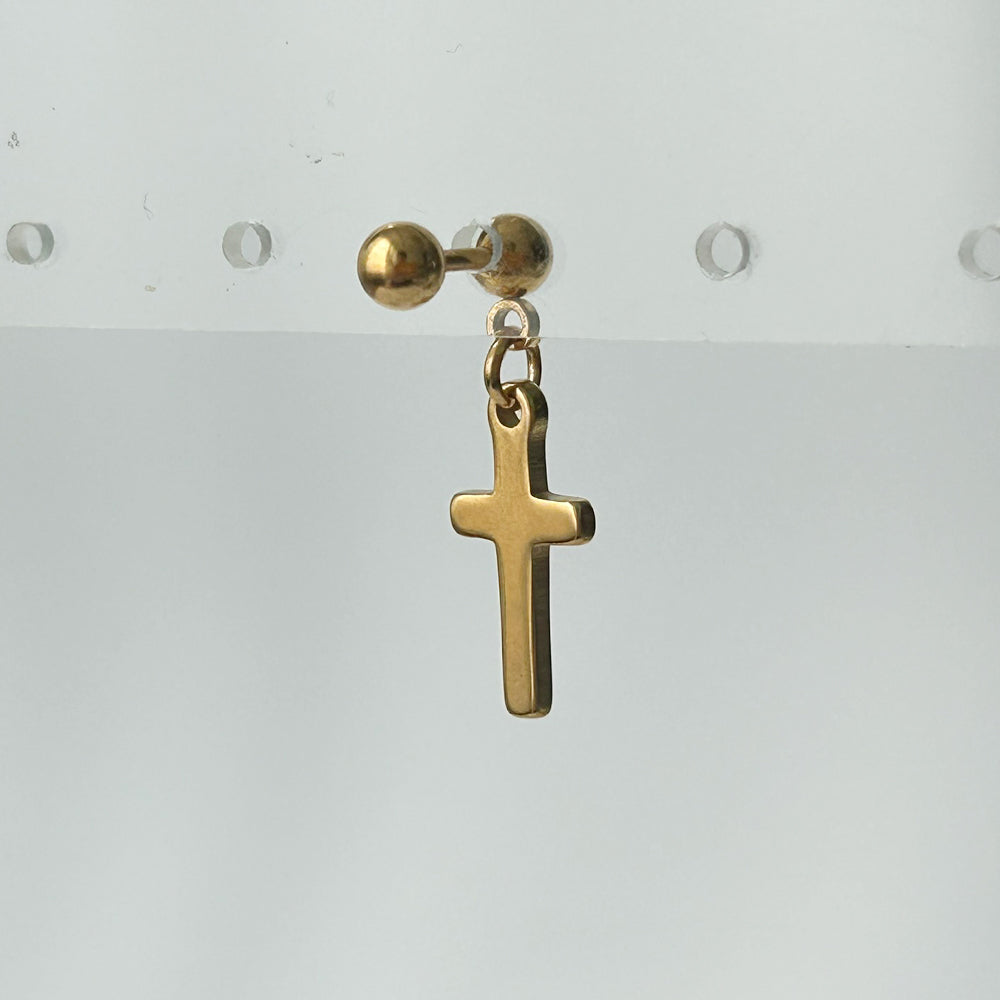 YES 043 ［サージカルステンレス］　十字架ピアス