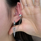 YEH 004 ［サージカルステンレス］スチールリングドロップワンタッチピアス