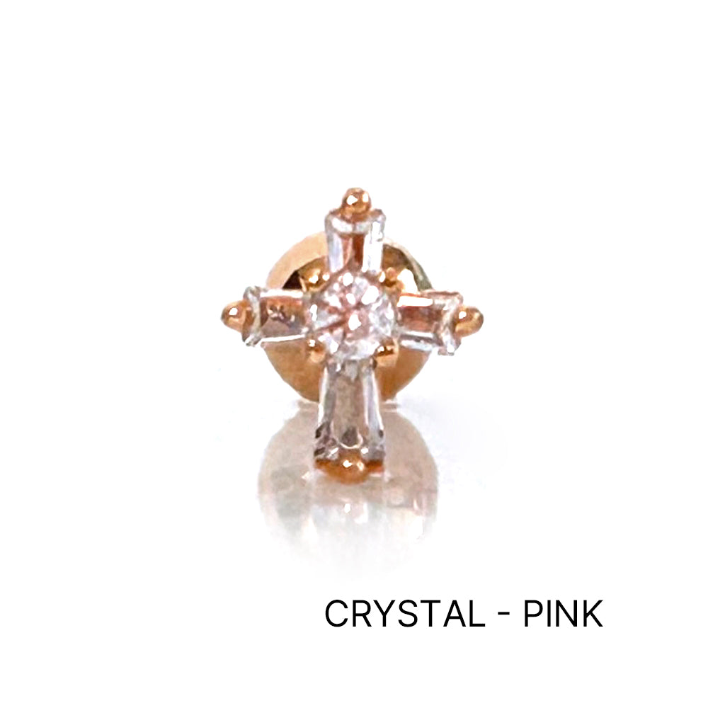 MN 182 ［サージカルステンレス］ゴシックストーン十字架ピアス