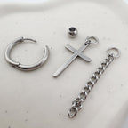 YEH 014 ［サージカルステンレス］十字架ワンタッチピアス