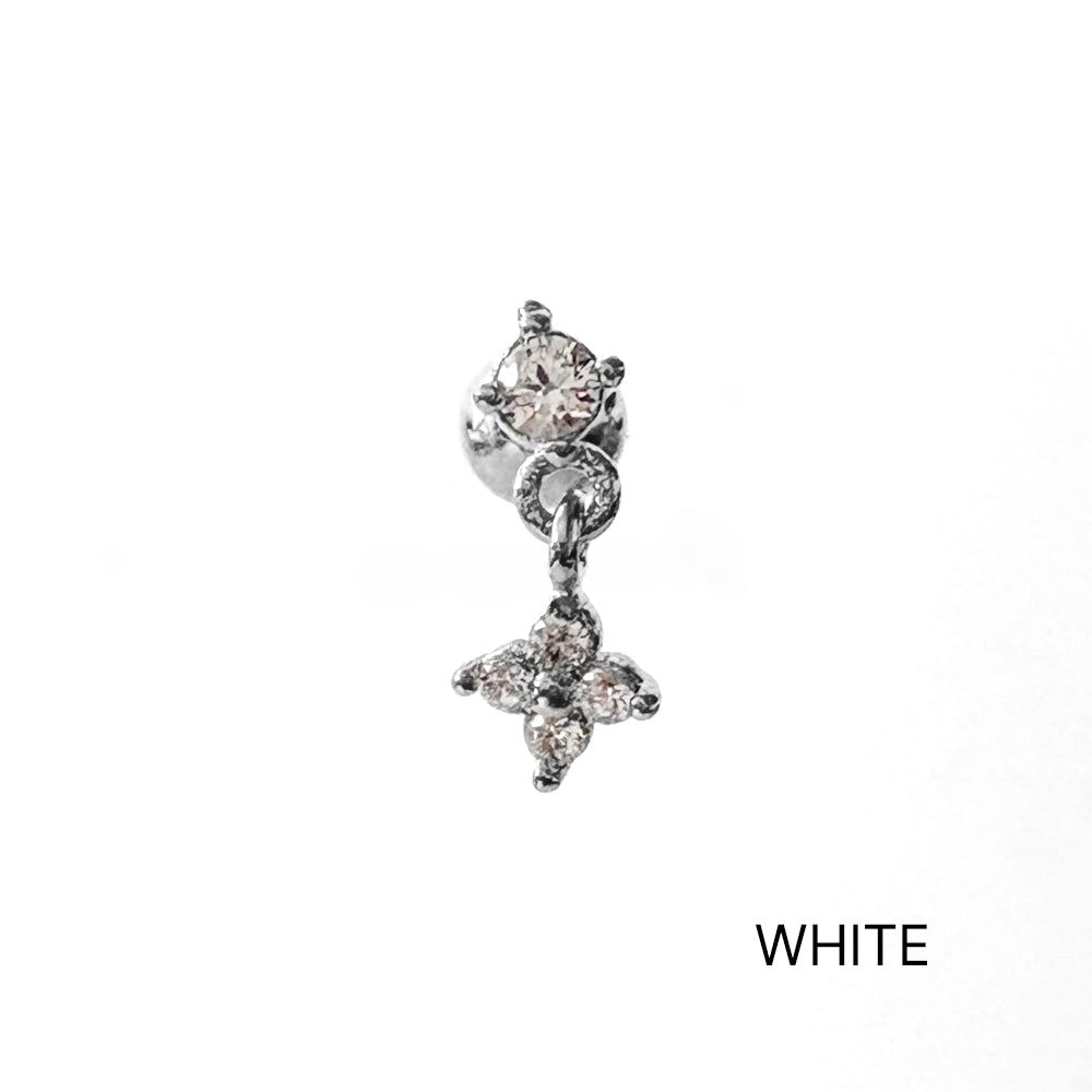 A8 305 ［サージカルステンレス］キュービック花ピアス