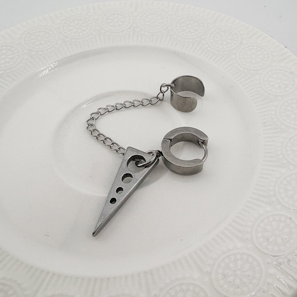 YEH 004 ［サージカルステンレス］スチールリングドロップワンタッチピアス