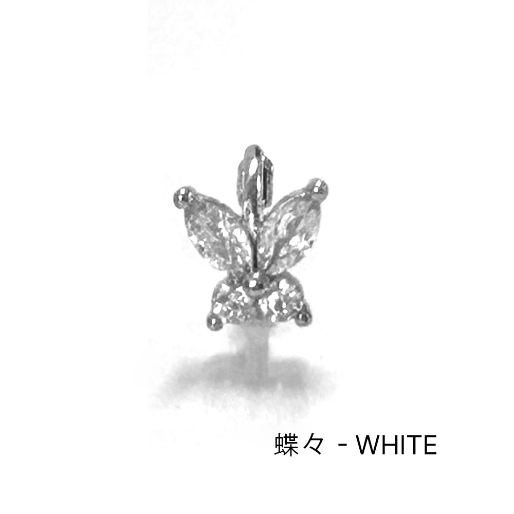 MN 147 ［サージカルステンレス］キュービックワンタッチ星，雪の結晶ピアス