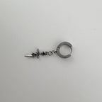 YEH 005 ［サージカルステンレス］スチールリングドロップワンタッチピアス