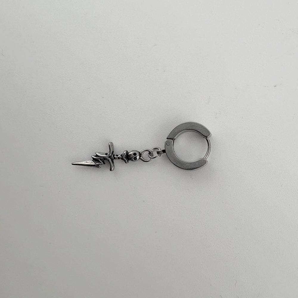 YEH 005 ［サージカルステンレス］スチールリングドロップワンタッチピアス