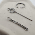 YEH 012 ［サージカルステンレス］チェーンスチールドロップワンタッチピアス