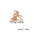 A5 299 ［サージカルステンレス］ブラックアンドホワイトリボンキュービックピアス