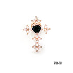 A5 262 ［サージカルステンレス］ゴージャスストーン十字架ピアス