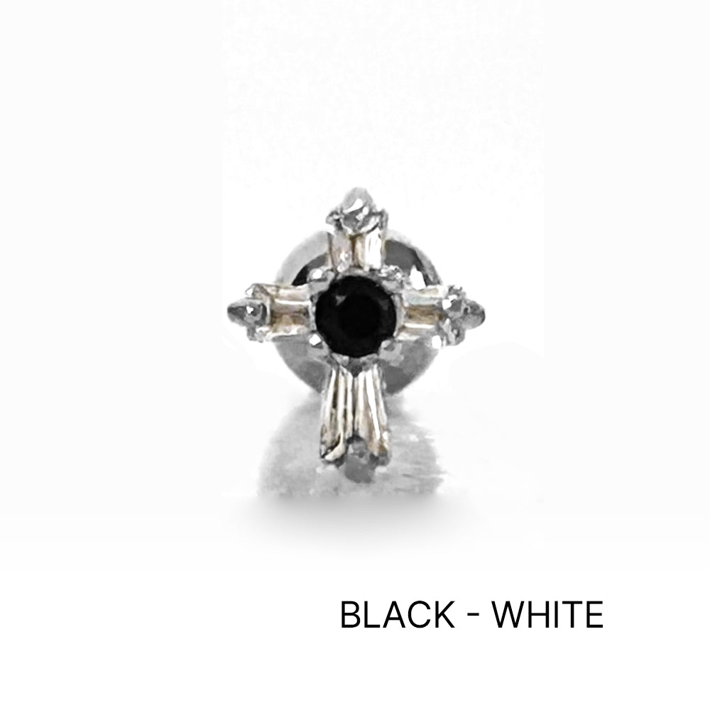 MN 182 ［サージカルステンレス］ゴシックストーン十字架ピアス