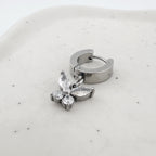 YEH 020 ［サージカルステンレス］キュービック蝶々リングワンタッチピアス