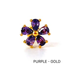 MN 159 ［サージカルステンレス］シンプルストーン花ピアス