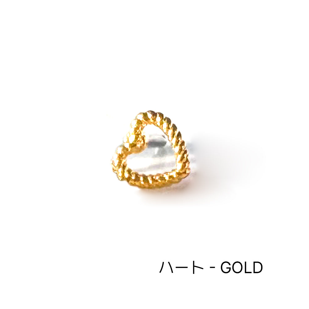 A4 114 ［サージカルステンレス］ ねじりハート＆星＆丸ピアス