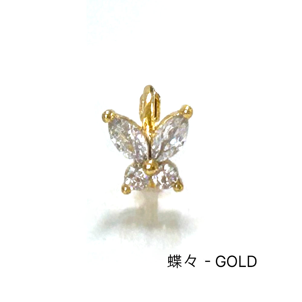 MN 147 ［サージカルステンレス］キュービックワンタッチ星，雪の結晶ピアス