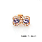 A8 106 ［サージカルステンレス］キュービックリボンピアス