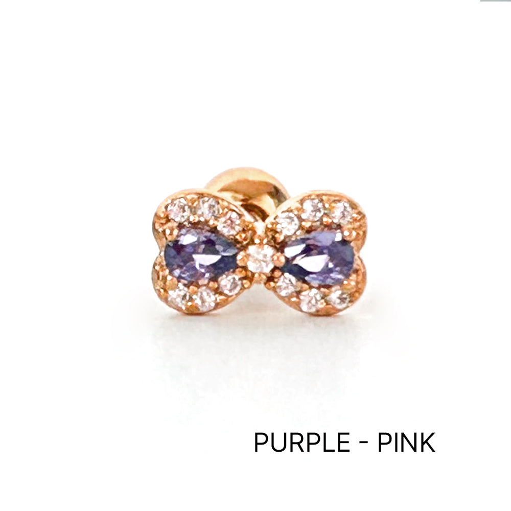 A8 106 ［サージカルステンレス］キュービックリボンピアス