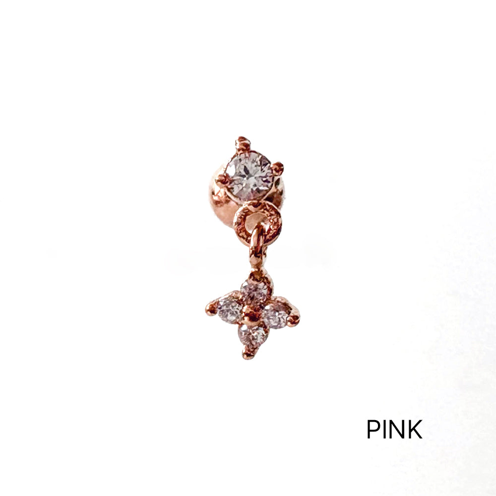 A8 305 ［サージカルステンレス］キュービック花ピアス