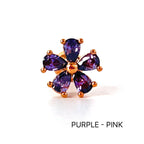 MN 159 ［サージカルステンレス］シンプルストーン花ピアス