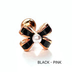 A3 080 [サージカルステンレス]　上品リボンピアス