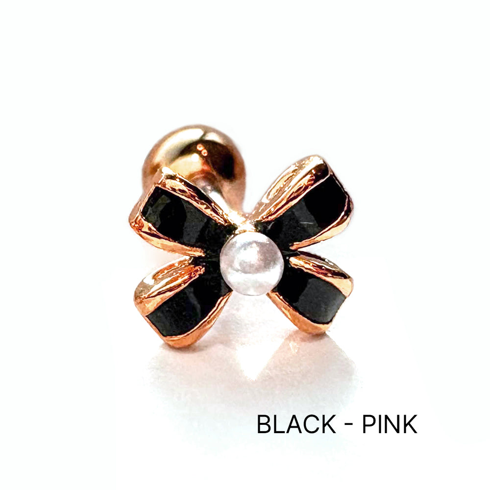 A3 080 [サージカルステンレス]　上品リボンピアス