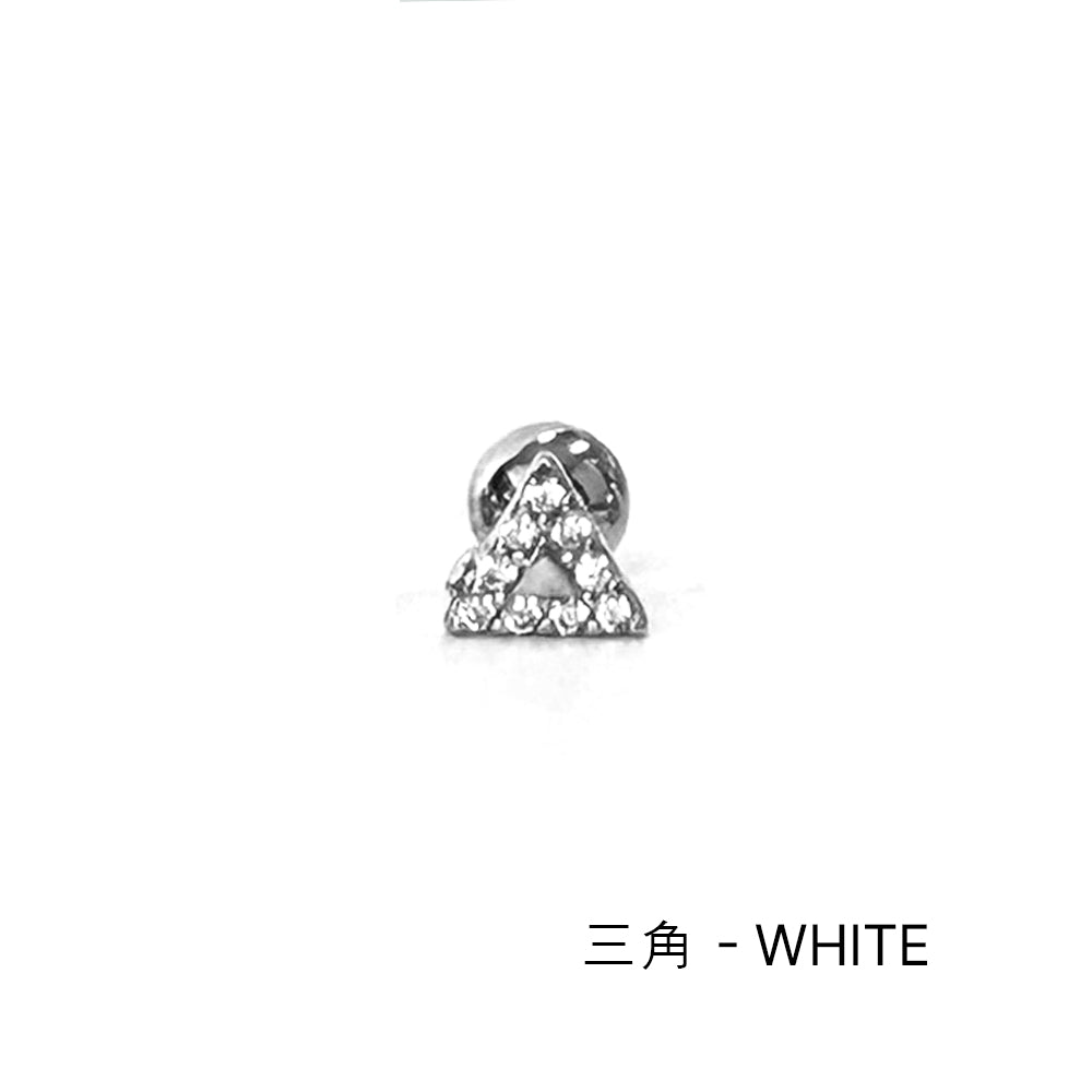 MP 138 ［サージカルステンレス］三角，丸，四角，水滴ストーンピアス