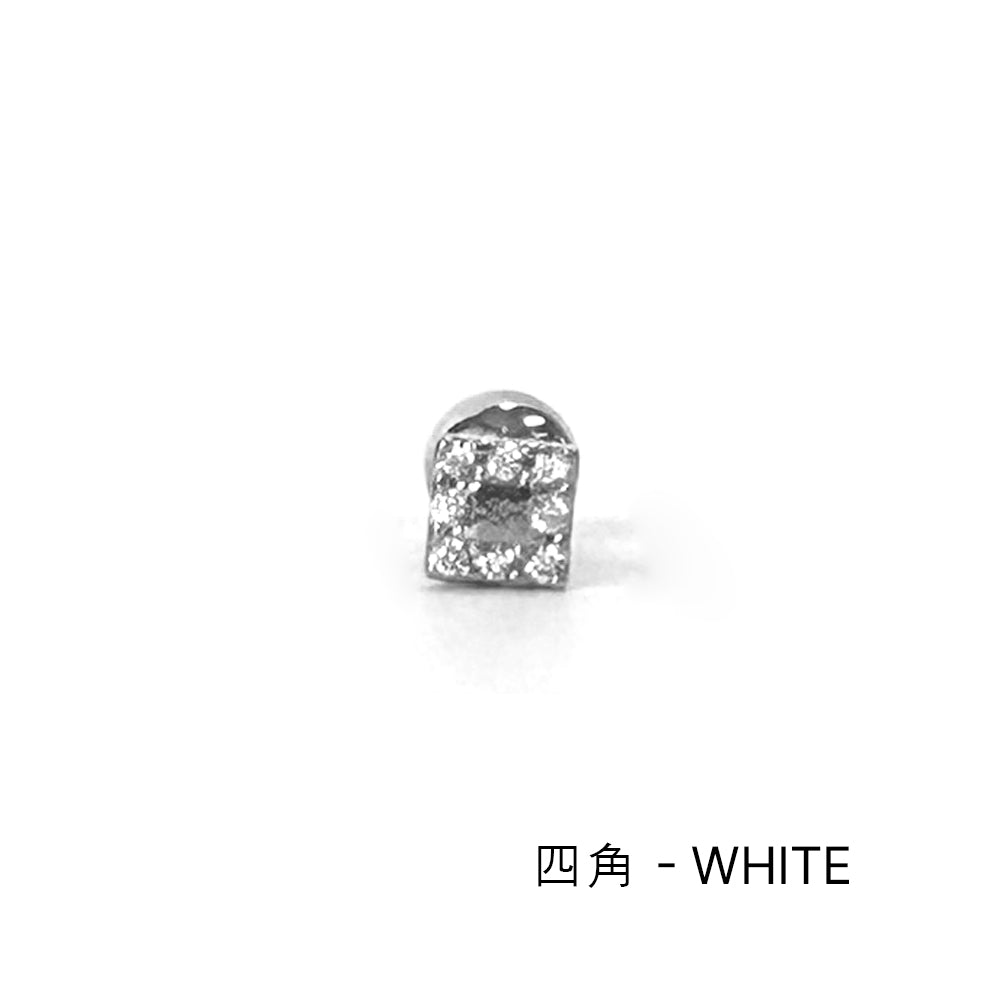 MP 138 ［サージカルステンレス］三角，丸，四角，水滴ストーンピアス