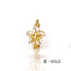 MN 147 ［サージカルステンレス］キュービックワンタッチ星，雪の結晶ピアス