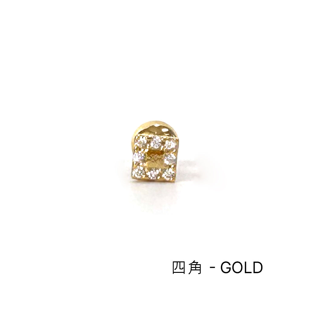 MP 138 ［サージカルステンレス］三角，丸，四角，水滴ストーンピアス