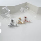 A8 285 ［サージカルステンレス］ドロップ蝶々＆月＆花ピアス
