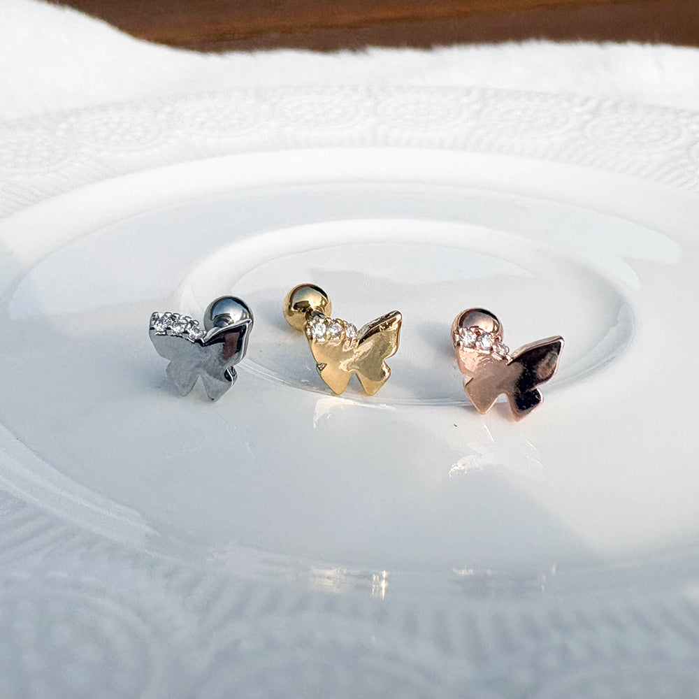 A5 295 [サージカルステンレス ]　シンプル蝶々ピアス