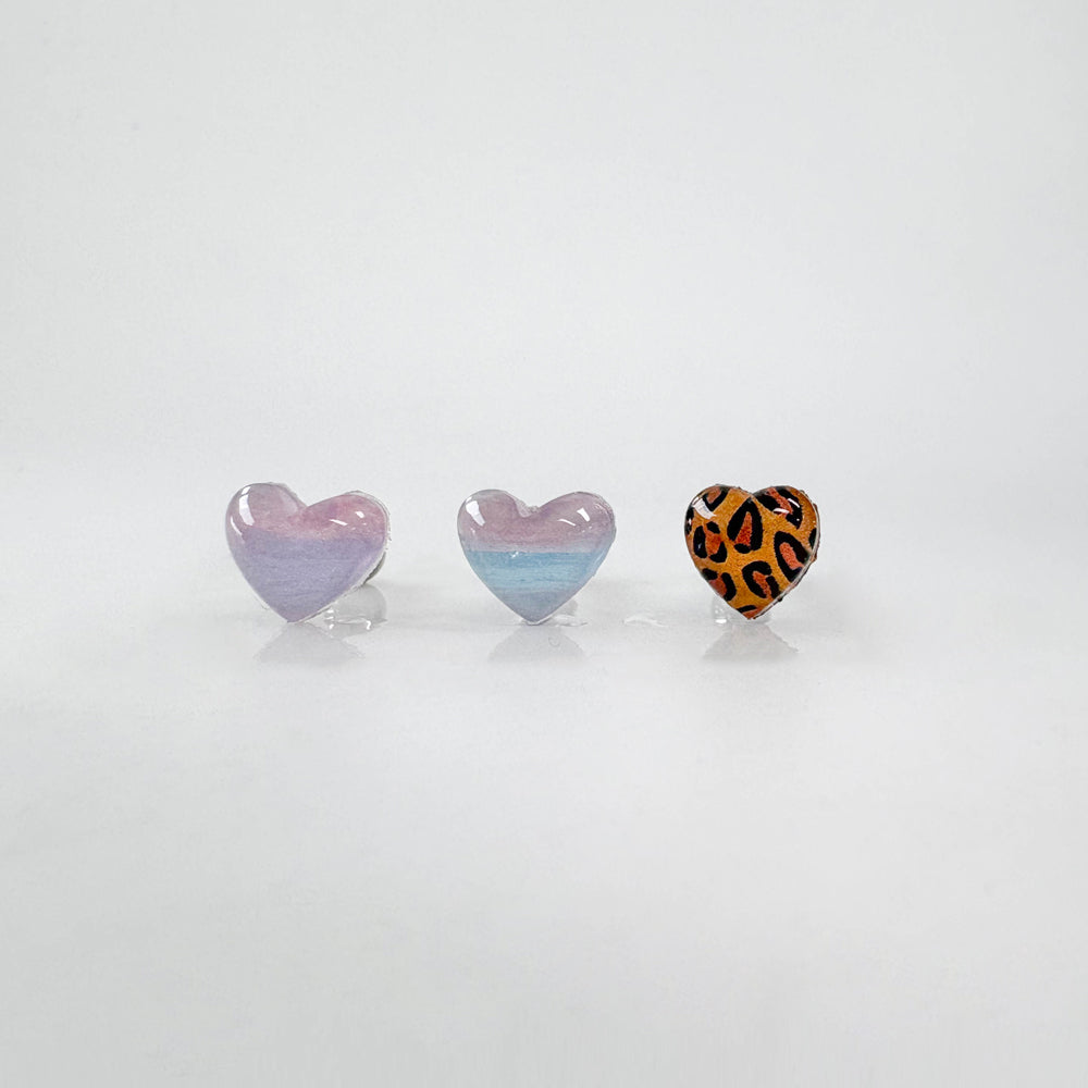 MK 068-12 ［サージカルステンレス］パステルクリアハートピアス