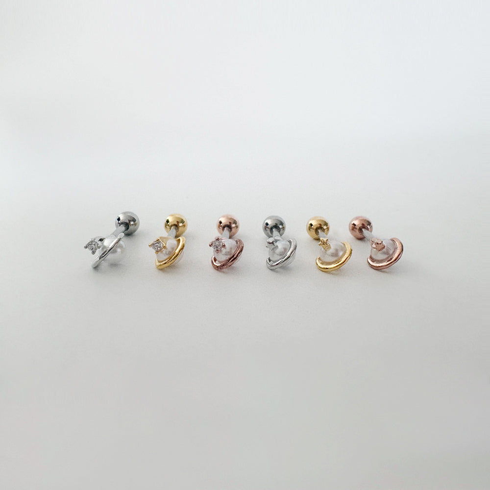 A8 279 ［サージカルステンレス］土星ピアス