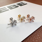 MP 119 ［サージカルステンレス］キュービック葉っぱ＆羽ピアス