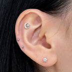 MN 018 ［サージカルステンレス］キュービックフラワーピアス