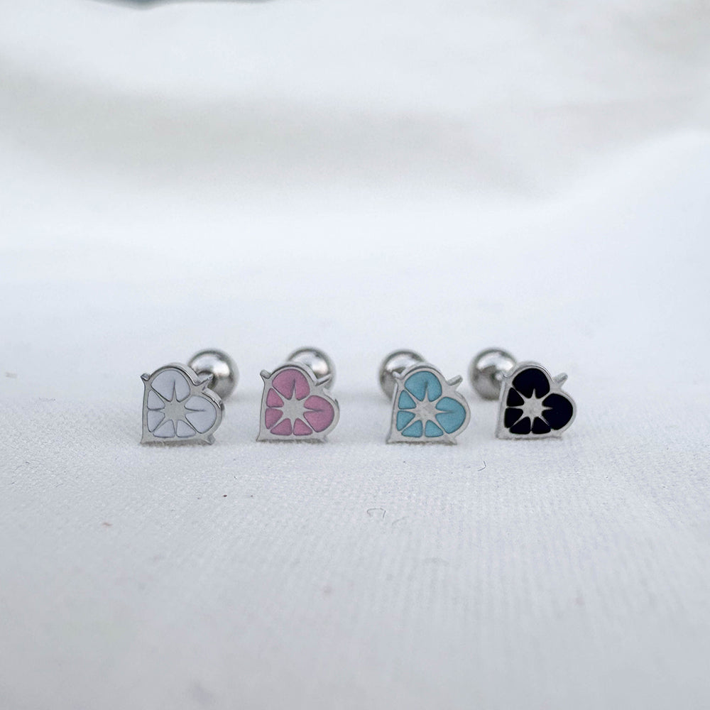 B3 089 ［サージカルステンレス］ハート星ピアス