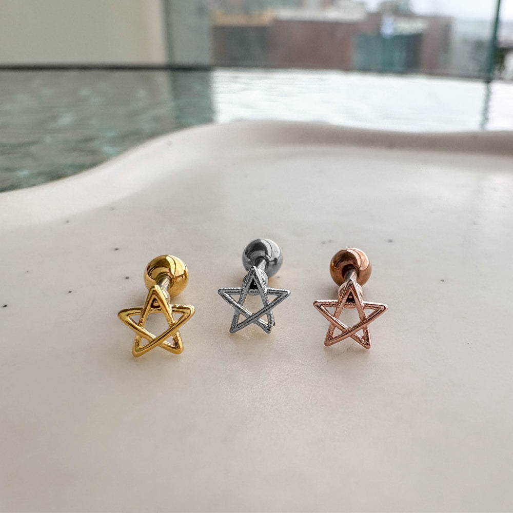 MN 175 ［サージカルステンレス］シンプル星ピアス