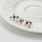 A5 262 ［サージカルステンレス］ゴージャスストーン十字架ピアス