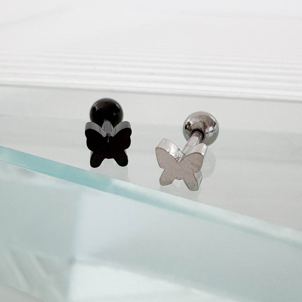 A9 142［サージカルステンレス］シンプル蝶々ピアス