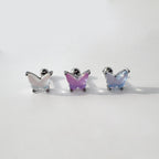 A3 077　［サージカルステンレス］　三色アクリル蝶々ピアス