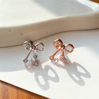 A5 244 [サージカルステンレス]　チャームリボンピアス