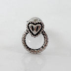 A2 227 　［サージカルステンレス］アンティークねじりリングハートピアス