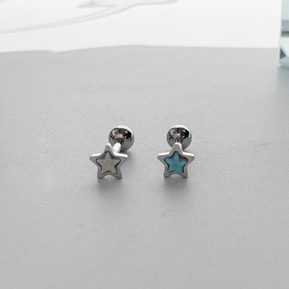B3 087［サージカルステンレス］ぷっくり星ピアス