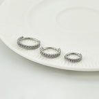 STS 107 [サージカルステンレス] ストーン二重リングピアス