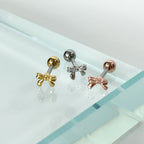 MN 185 ［サージカルステンレス］シンプルリボンピアス